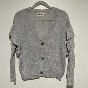 Anthropologie ruffle button down sweater